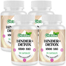 Cheroline Binder Detox Capsules 1500mg, with Activated Charcoal for Toxins, 12 in 1 Liver Gut Detox for Digestive & Bloating Relief, 90 Vegan Capsules (90 Count (Pack of 4))