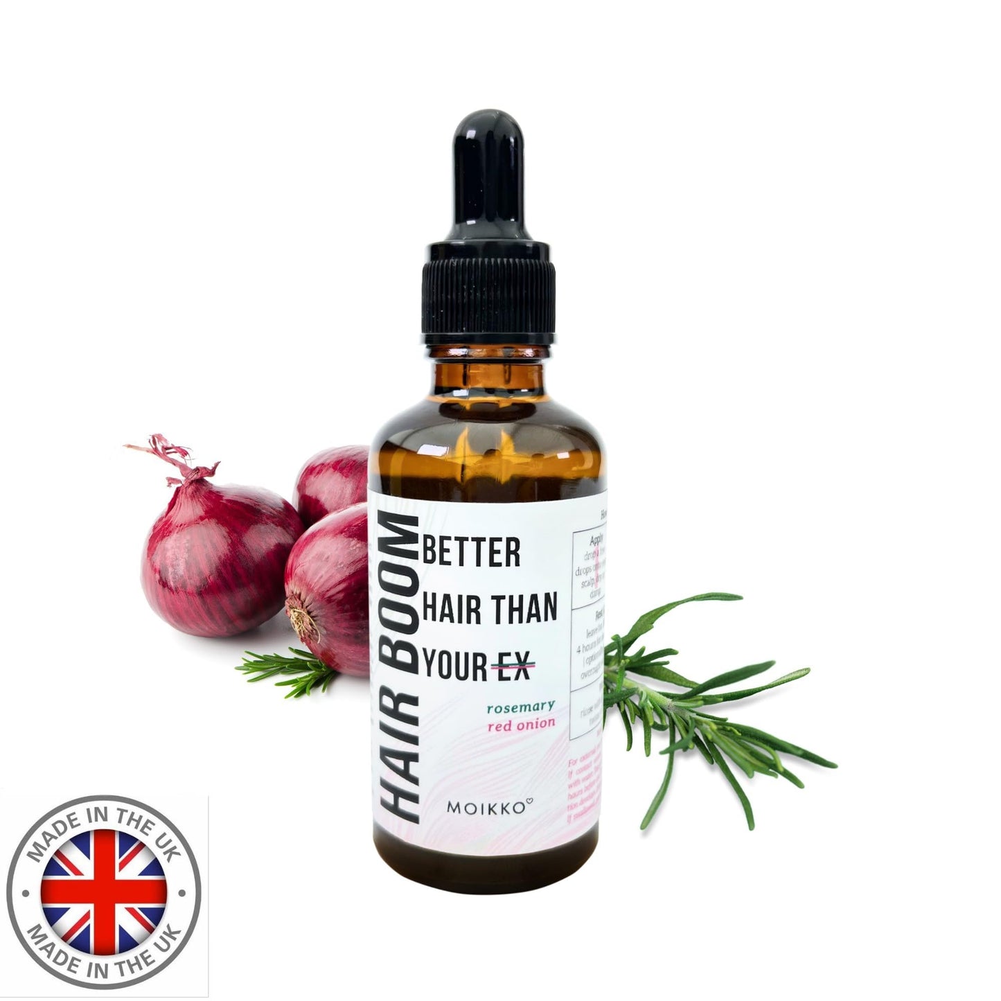 Generic Hair Growth Oil 100% Natural with Castor, Jojoba, Avocado, Hibiscus, Argan, Peppermint, Basil, Aloe, Red Onion, Clove & Rosemary - Promotes Thickness & Strength