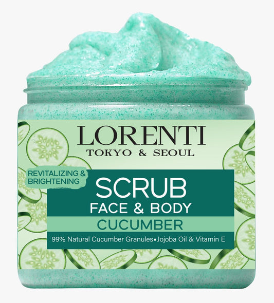 Lorenti Cucumber Scrub 500 ML Face & Body | Firming & Radiant Supports Collagen Production Anti Aging and Wrinkle