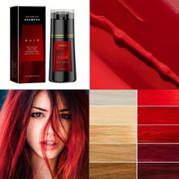 SingHao Polar Hair Dye Shampoo,3-In-1 Sham/poo for Color Treated H/air,Ha/ir Colour Sha/mpoo for Grey Hai/r Coverage,Home Hair D/ye Pu/re Plant Extract,Ha/ir Care Instant Dye Sh/ampoo,Anti Grey Shampoo(Red)