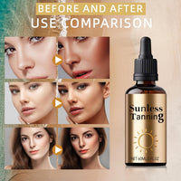 Sunless Tanning Drops, Melanin Glow Drops for Face and Body, Tans Without Sun, Promotes Natural Skin Tone, Unisex for All Skin Types - Achieve Natural Sun-Kissed Glow Without Sun Exposure 60ML