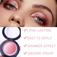 Pink Shimmer Eyeshadow Single Pink Eyeshadow Long-Lasting, Highly Pigmented Eye Shadows Waterproof Fine Powder Single Eye Shadow Palette Eyeshadow Make-Up for Women & Girls