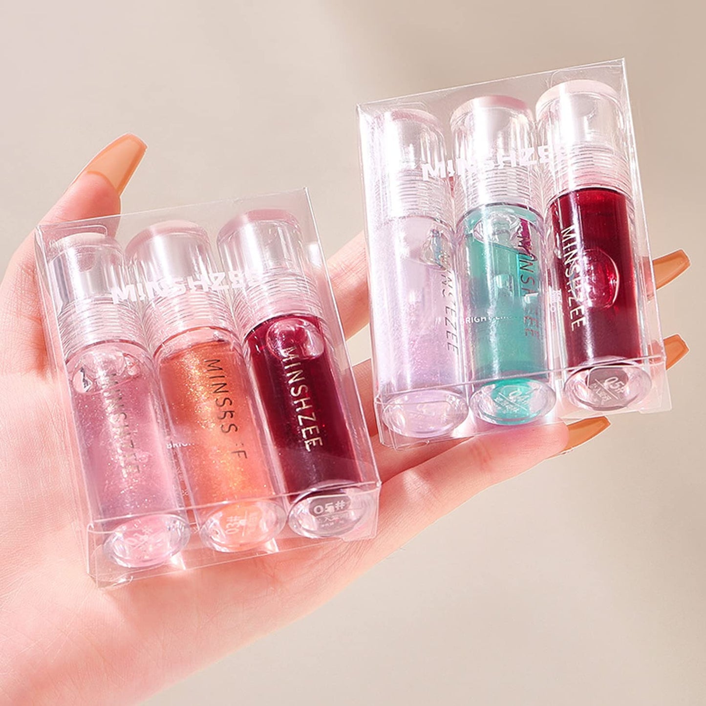 GEEWHILE Moisturizing Lip Gloss Set 3Pcs Lip Glow Oil Set Plumping Lip Gloss, Hyaluronic Moisturizing Lip Balm Shimmer Hydrating Lip Gloss, Long Lasting Moisturizing Non-Stick Lip Oil for Women and Girls