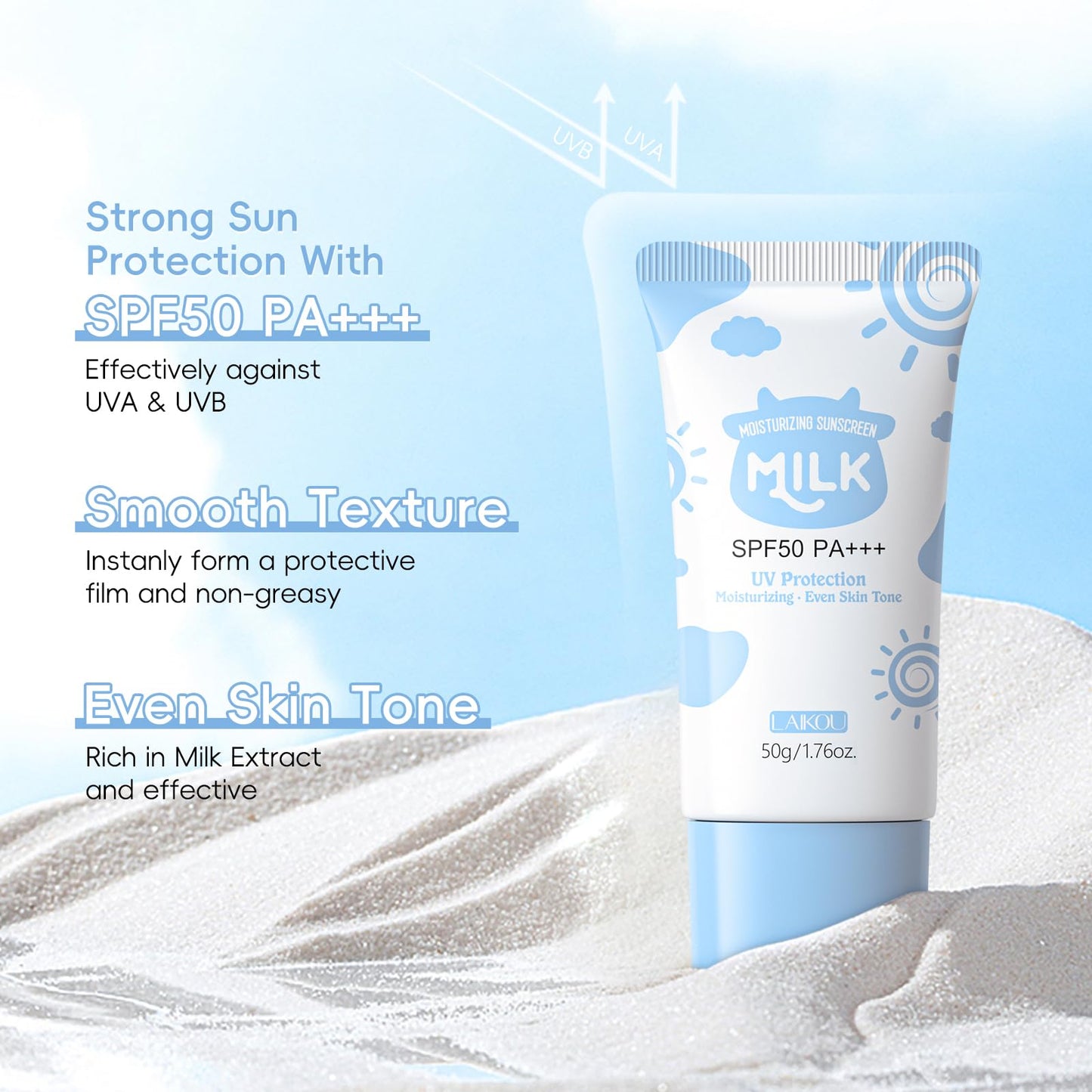ChicNana Milk Skin Care Sets&Kits, Milk Skincare Set, Beauty Gift Sets for Teenage Girls, Skincare Set with serum, toner, cleanser, eye cream, sunscreen, brightenng cream, exfoliating scrub, washbag (8pcs)