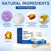 Anmahe Magnesium Butter, Magnesium Cream for Sleep, Magnesium Body Butter, Topical Magnesium Relief Cream to Aid Sleep, for Cramps and Pain, Natural Sleep Support, 90g