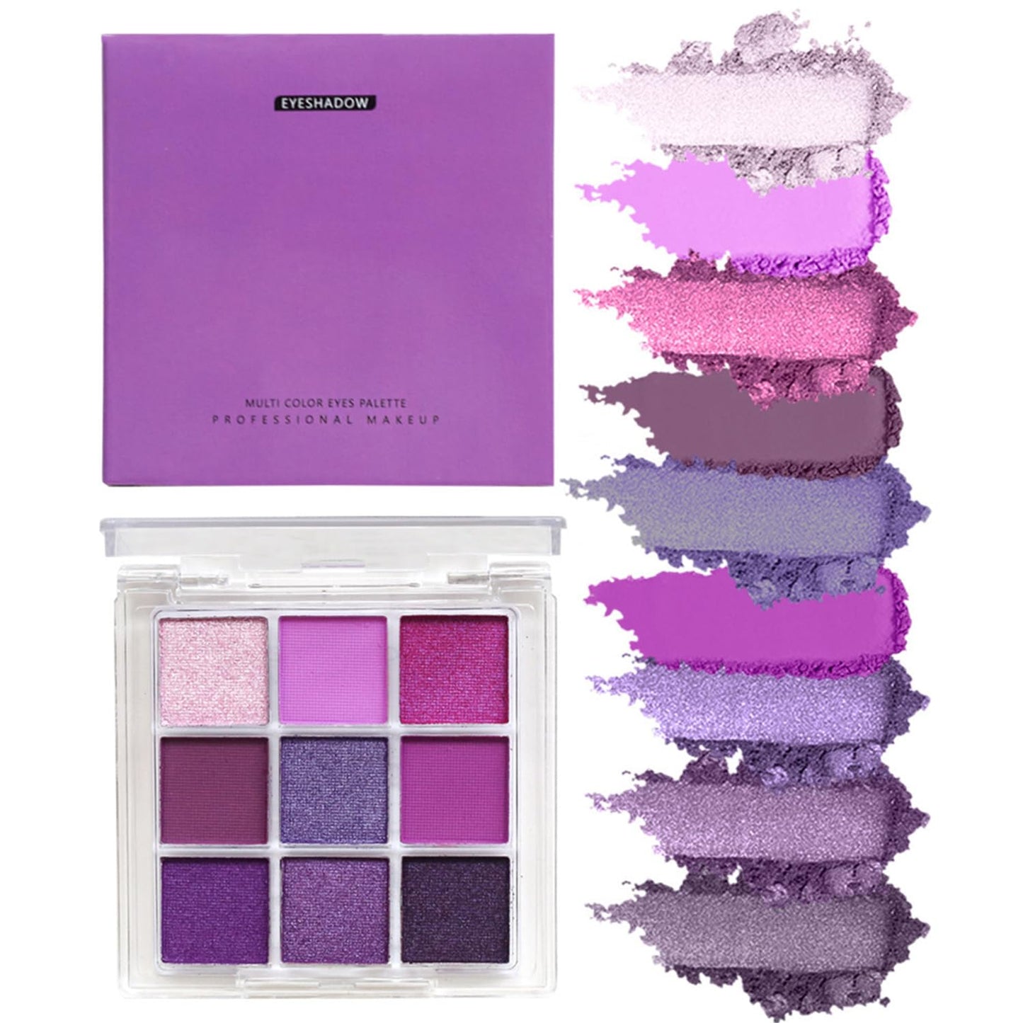 Generic Purple Smokey Eye Shadow Palette, Metallic Glitter Eyeshadows for Vibrant Makeup, Lightweight Portable, Perfect for Daily Wear or Special Occasions, Gothic-Inspired Makeup Palette for Natural