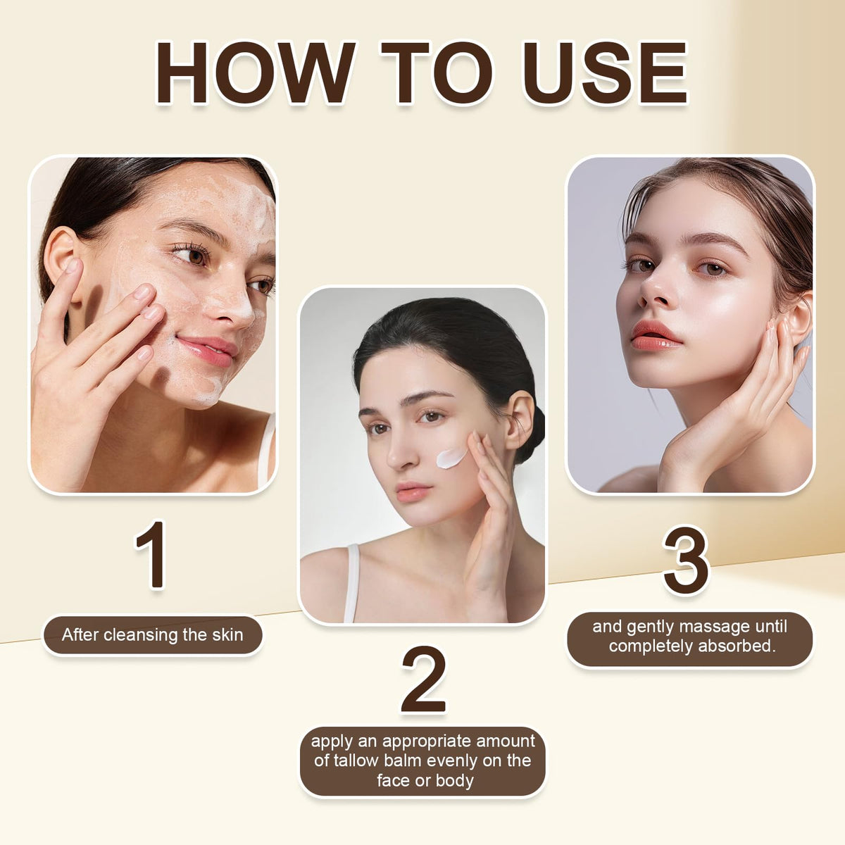 MADGININE 50g Tallow Face Cream Tallow Beef Tallow Moisturiser Beef Tallow for Skin Tallow and Honey Balm Gentle and Moisturizing Face and Body Tallow Cream, Suitable for All Skin Types, A Thoughtful Gift