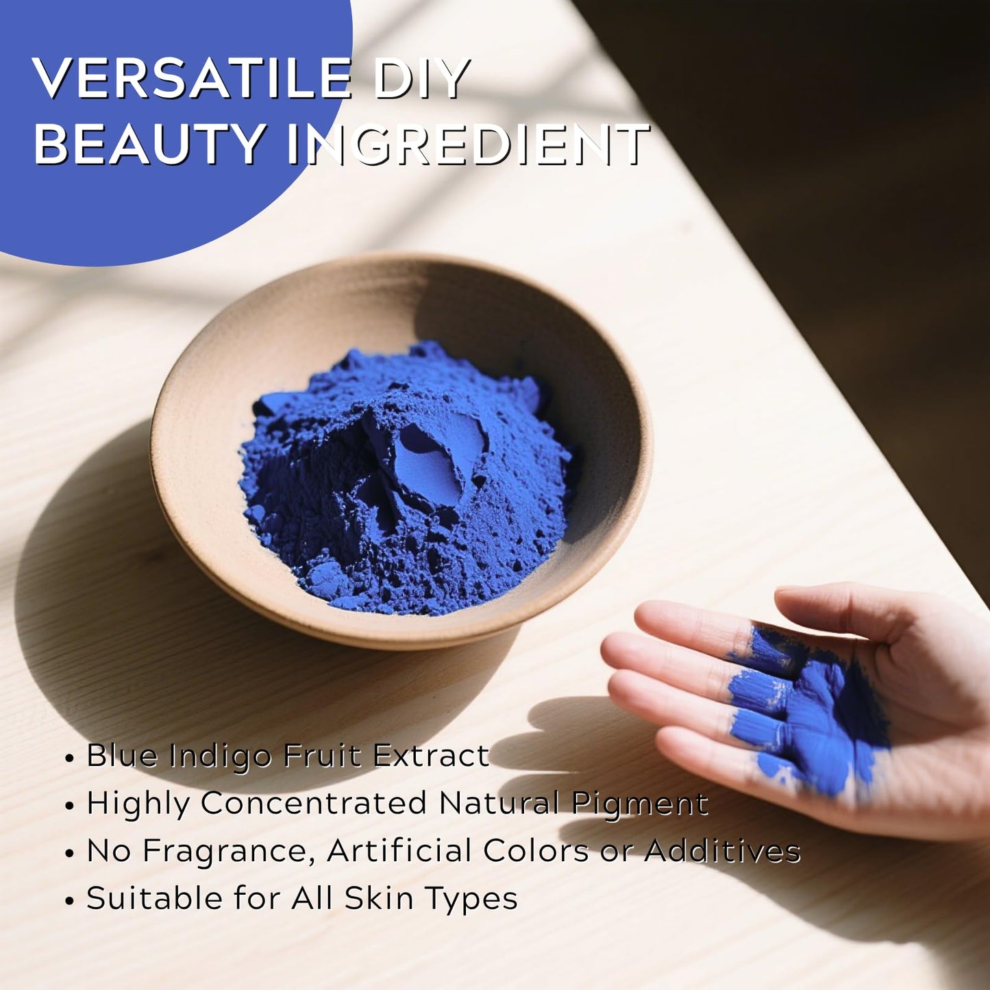 Blue Nila Powder100g, Indigo Powder for Hair, Natural Moroccan Face & Hair Care Powder for Hydrating & Soothing, Brightening Dark Elbows, Knees, Underarms, Nila Face Masks Skincare