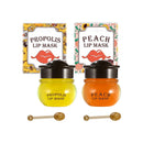 GEEWHILE Lip Sleeping Mask Moisturizing Lip Mask Skincare Lip Balm Set, 2 Pcs Peach+Honey Bee Balm Lip Mask for Day&Night Lip Care, Lighten Dark Lip Color Reduce Lip Lines, Repair,Prevent Dry Crack