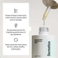 Dermatica Advanced Dark Spot Corrector Serum – Targets Dark Spots, Uneven Skin Tone, Discolouration & Post-Blemish Marks, Promotes Even Skin Tone & Radiance, 30ml