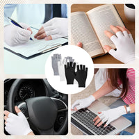 15 Pairs Eczema Gloves, Cotton Gloves for Eczema, Moisturising Gloves for Sleeping Spa Treatment Overnight Hydration for Both Men and Women (White, Black and Gray)
