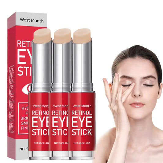 ExcellaElite 3 Pcs Retinol Eye Stick Eye Balm Stick Retinol Eye Cream Nourishes the Skin Easy to Carry Brightens Eyes Used to Eliminate Puffiness and Dark Circles Used for Both Men and Women