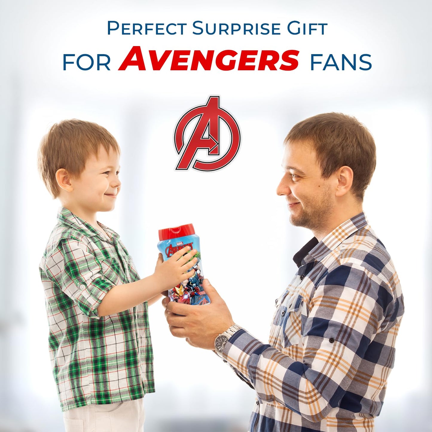 Avengers Kids 2-in-1 Bubble Bath & Shampoo - Gentle, Paraben-Free Bath & Hair Wash with Vitamin E & A, pH Balanced for Sensitive Skin - Lightly Scented, Safe for Children Aged 3+, 475ml