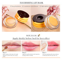 KYDA Honey+Strawberry Bee Balm Lip Mask Set, Propolis Moisturizing Lip Mask for Day&Night Lip Care, Lighten Dark Lip Color Reduce Lip Lines&Wrinkle, Lip Repair Mask Lip Exfoliator Lip Moisturizer, 2
