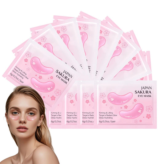 Cureluxe 12Pairs Sakura Eye Patches for Dark Circles - Eye Masks for Puffy Eyes - Eye Mask for Fine Lines & Eye Bags - l Under Eye Gel Patche for Women & Men - Hydratin & Firming & Vegan Cruelty-Free