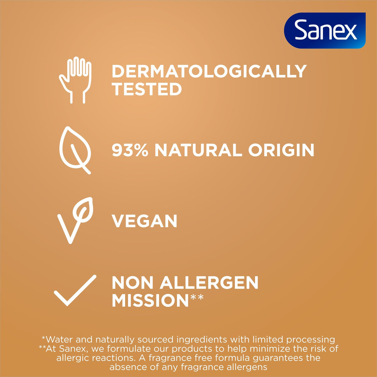 Sanex Zero% Hypoallergenic Sensitive Shower Gel 450ml | 0% fragrance, colourants, sulphates* & soap | 8 hours of hydration | dermatologically tested | ingredients of 93% natural origin**