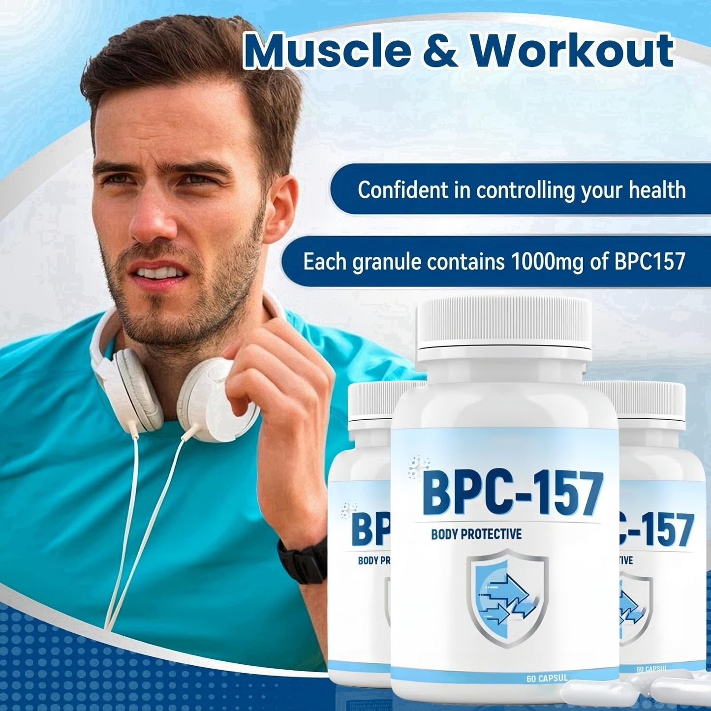 SingHao 60Pcs BPC 157 Cap/sules for Man,BPC 157 Pep/Tide Cap/sules,Men Multivi/tamin and Minerals,Adult Gum/mies Multivi/tamins,Boostup for Men,Energy Tab/Lets for Tiredness,Muscle&Workout Reco/Very