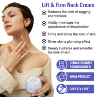 Lift & Firm Neck Cream, Neck Firming Cream, Natural Anti-Aging Neck Cream for Tightening and Wrinkles for an Even Skin Tone and Neck Lift, Fine Lines, With Pro-Active Repair Firming Complex, 50ML