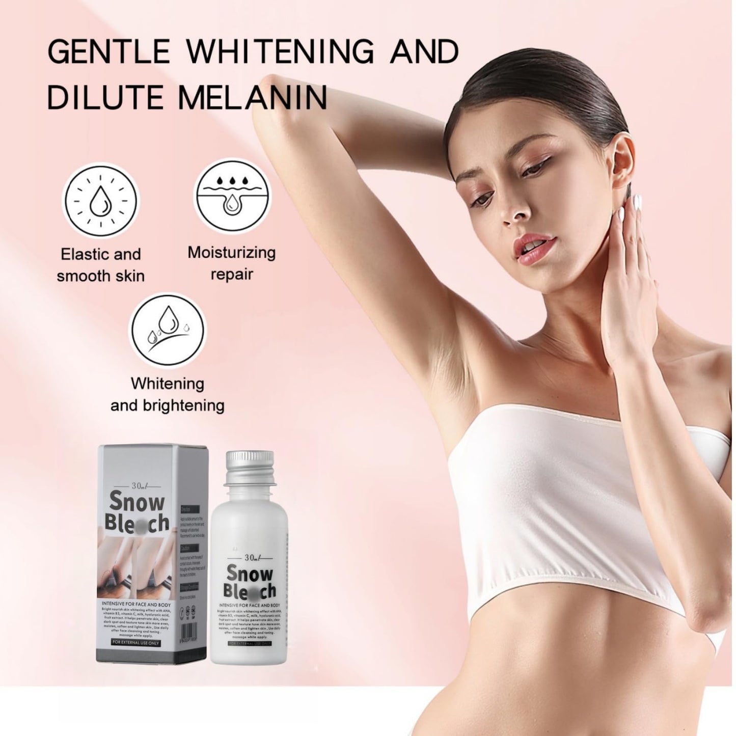 Snow Ble-ach Cream for Pri-vate Part,White-ning Body Lotion for Inti-mate Area,Inner Thigh Lightening Cream,Reduces Skin Dullness,Skin Whi-tening Body Lotion,Whi-tening Lotion,Body Cr-eam for Women