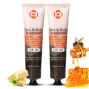 TBeautfave 2PCS Beef Tallow Sun Screen SPF 30, Natural Mineral Sunscreen SPF 30 - Natural Tallow & Zinc Oxide, Organic Sunscreen for Face & Body, Moisturizing Hydrating, No Sticky, Lightweight, 2PCS*80g