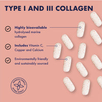 HIGHER NATURE Higher Nature - Collagen Tablets - Hydrolysed Marine Collagen - Vitamin C - Calcium for Bone Support - Responsibly Sourced - 180 Tablets