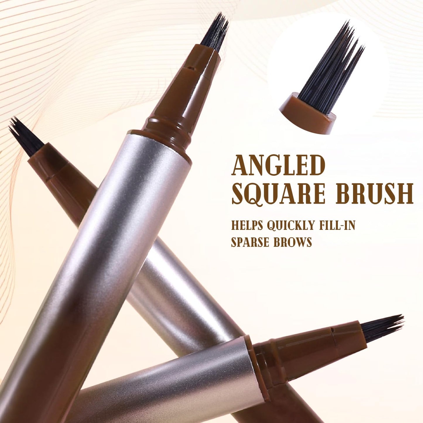 Generic Eyebrow Pen with Precise Fork Tip, Waterproof, Sweat-Resistant, Natural Hair-Like Strokes for Full, Defined Brows(Gentle Brown)