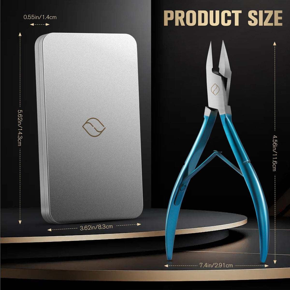 FERYES Ingrown Toenail Clippers Straight Blade Toe Nail Clippers for Thick Nails for Seniors, Stainless Steel Nail Clippers for Thick Toenails - Ultra-Slim 16mm Blade Fingernail Clippers