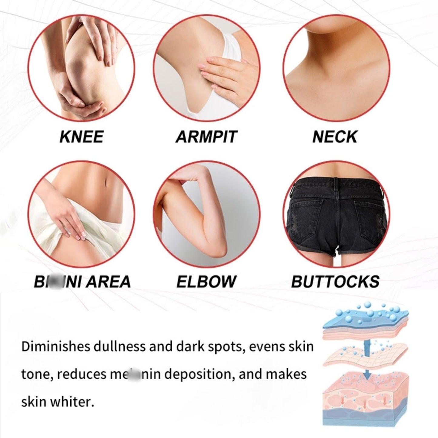 Snow Ble-ach Cream for Pri-vate Part,White-ning Body Lotion for Inti-mate Area,Inner Thigh Lightening Cream,Reduces Skin Dullness,Skin Whi-tening Body Lotion,Whi-tening Lotion,Body Cr-eam for Women
