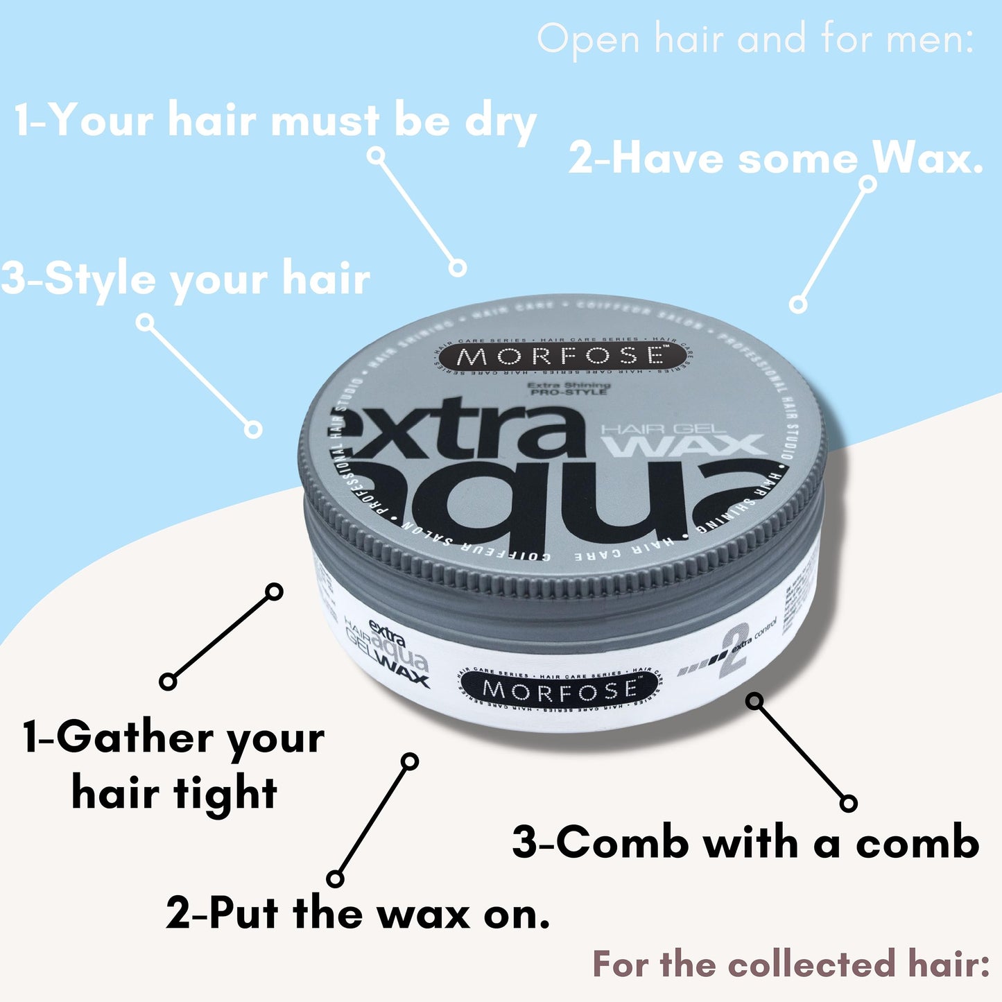 Morfose Aqua Hair Wax (Extra Aqua, 175 ml (Pack of 3))