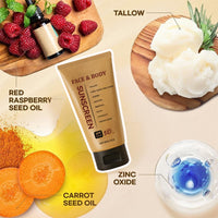 Lumiter Beef Tallow Sunscreen SPF 50+, Organic Sun Cream, Tallow Balm Instant Sun Protection, Spf 50 Face Moisturiser