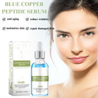 IZBEAUVO-Blue Copper Peptide Serum Face, Peptides Serum for Face with Niacinamide, Copper Peptides Anti Aging Serum, Face Serum for Women, Copper Peptides Brightening Serum, Repairs Premature Skin