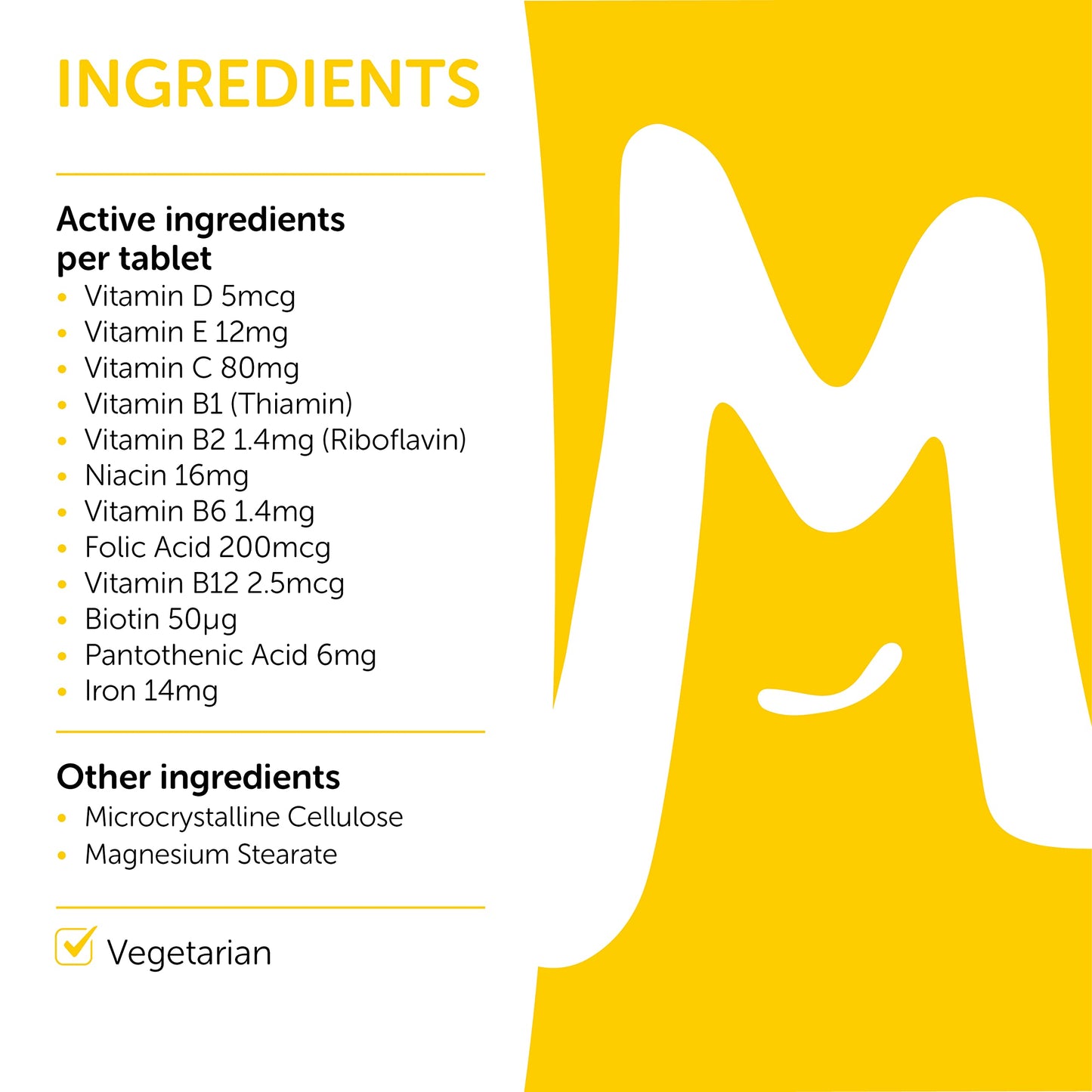 Multivitamin & Iron 120 Tablets for Men & Women | Vitamin A, B, C, D and Iron | Immune Support & Daily Wellbeing Multivitamins with Iron | Vegetarian | MOBU UK