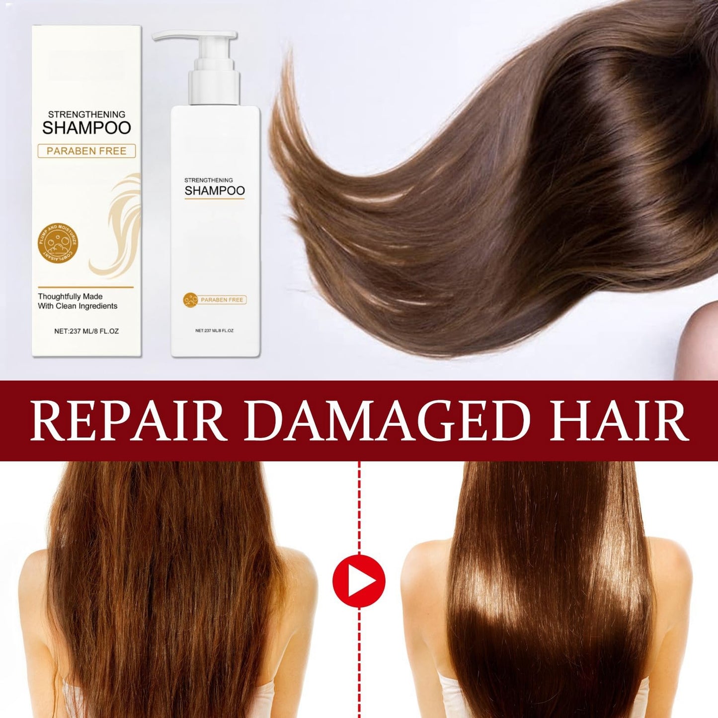 OuXing 237ml Gentle Hair Growing Shampoo,Hair Regrowth Shampoo,Root Activator Sham-poo,Mild Formula Suitable,Ha-ir Loss Sham-poo,Support Ha-ir Health and Reduce Ha-ir Fall,Sham-poo for Ha-ir Loss Women