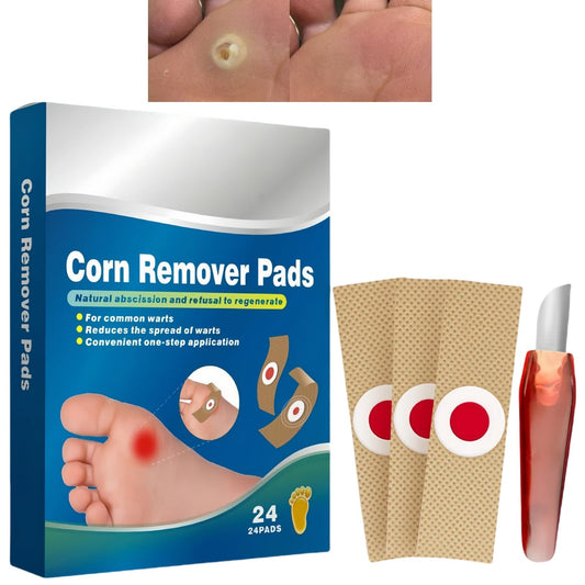 24Pcs Verruca Treatment Corn Plasters,Wart Remover,Corn Remover for Feet and Hand,Gentle and Safe Verruca Plasters,Wart Removal Patches,Foot Care for Women and Men,Pain Relief,Gentle and Skin-friendly