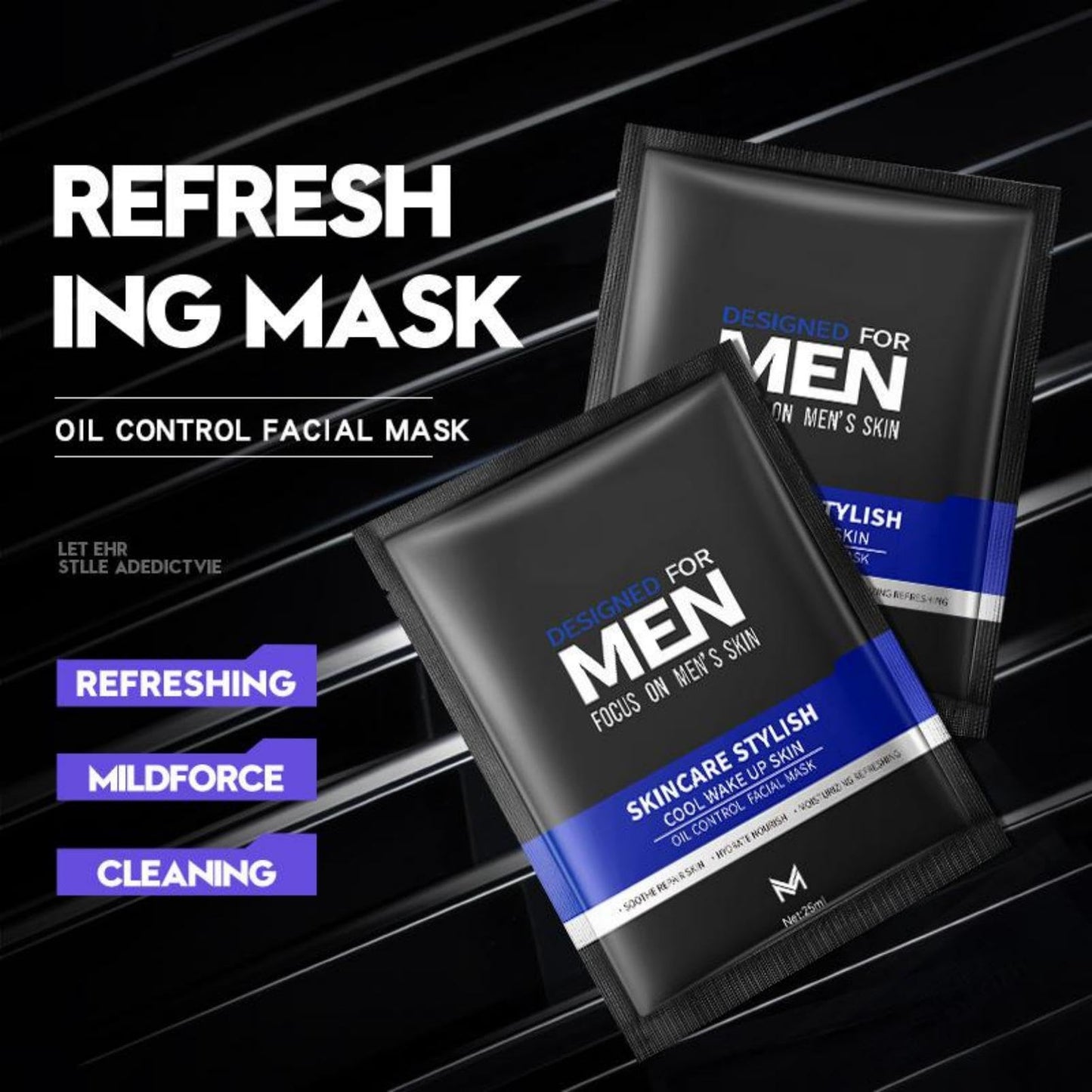 Generic 6 PCS Men's Face Mask Set – Hydrating, Refreshing & Oil Control Skincare Set with Collagen – Deep Cleansing Facial Masks for All Skin Types – Daily Skincare for Men (1pcs)