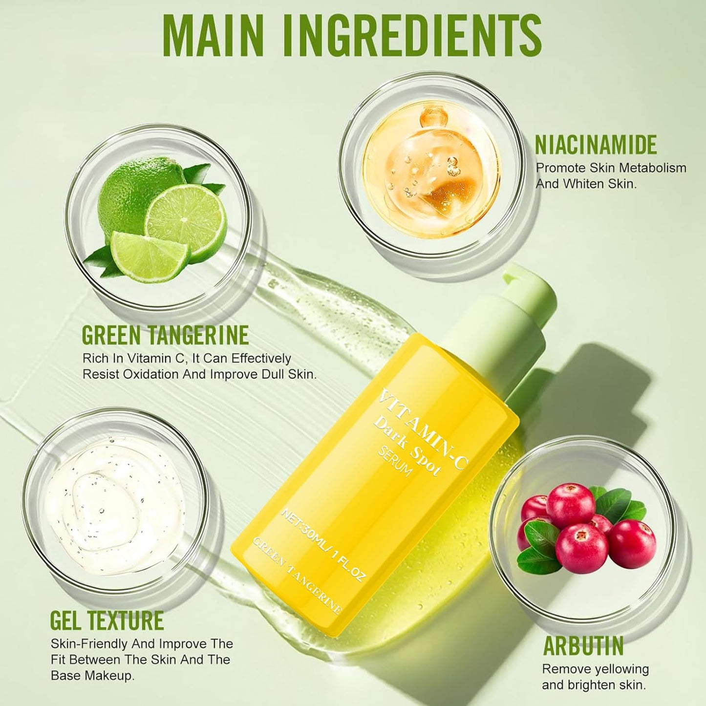 TBeautfave Green Tangerine Vitamin C Serum, Vitamin C Serum for Face, Dark Spot Remover for Face with Niacinamide, Arbutin and Green Tangerine | Anti-Aging, Evening Skin Tone, Reducing Wrinkle - Korean Skin Care