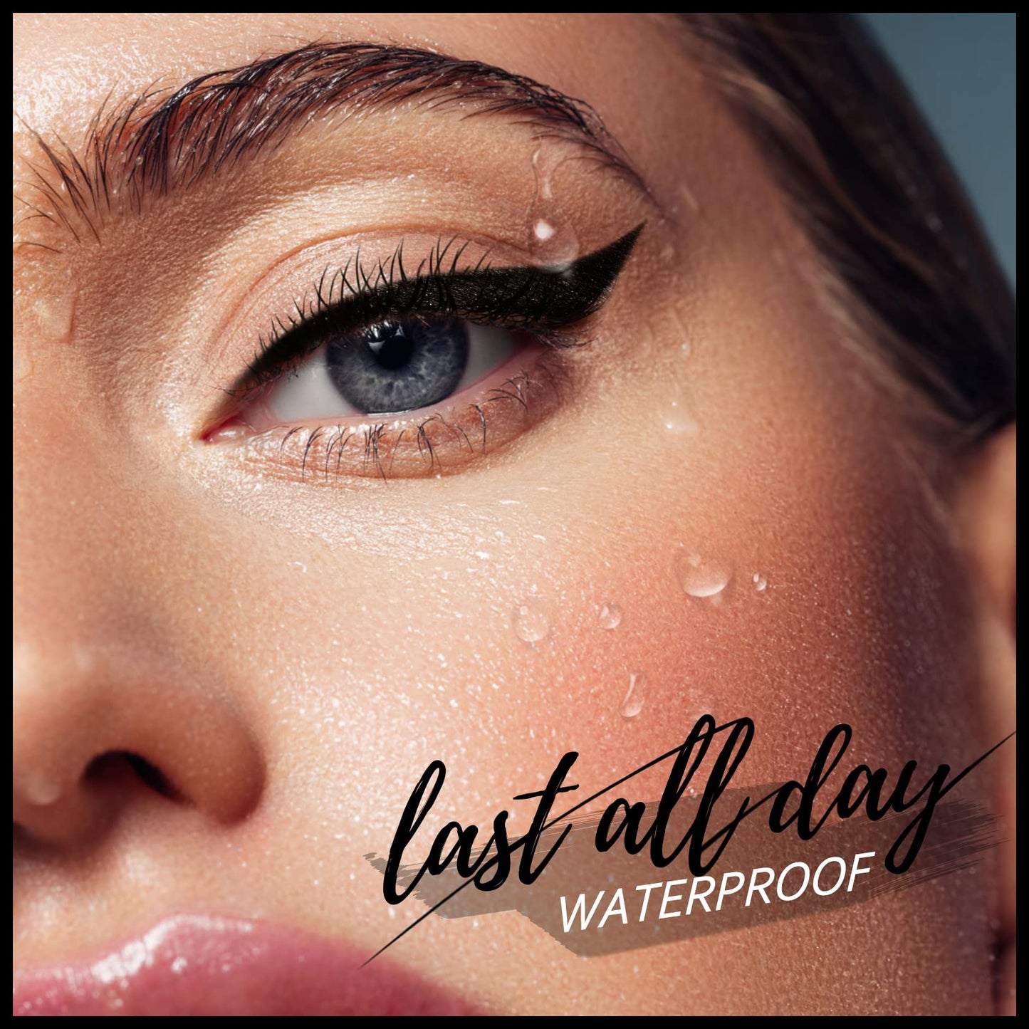 Anglicolor 2PCS Eyeliner Stamp Set - Wing Cat Eye Stamp - Black Eyeliner Pen,Waterproof Long Lasting Liquid Eye Liner,Winged Eyeliner Pencil Easy to Use (01)