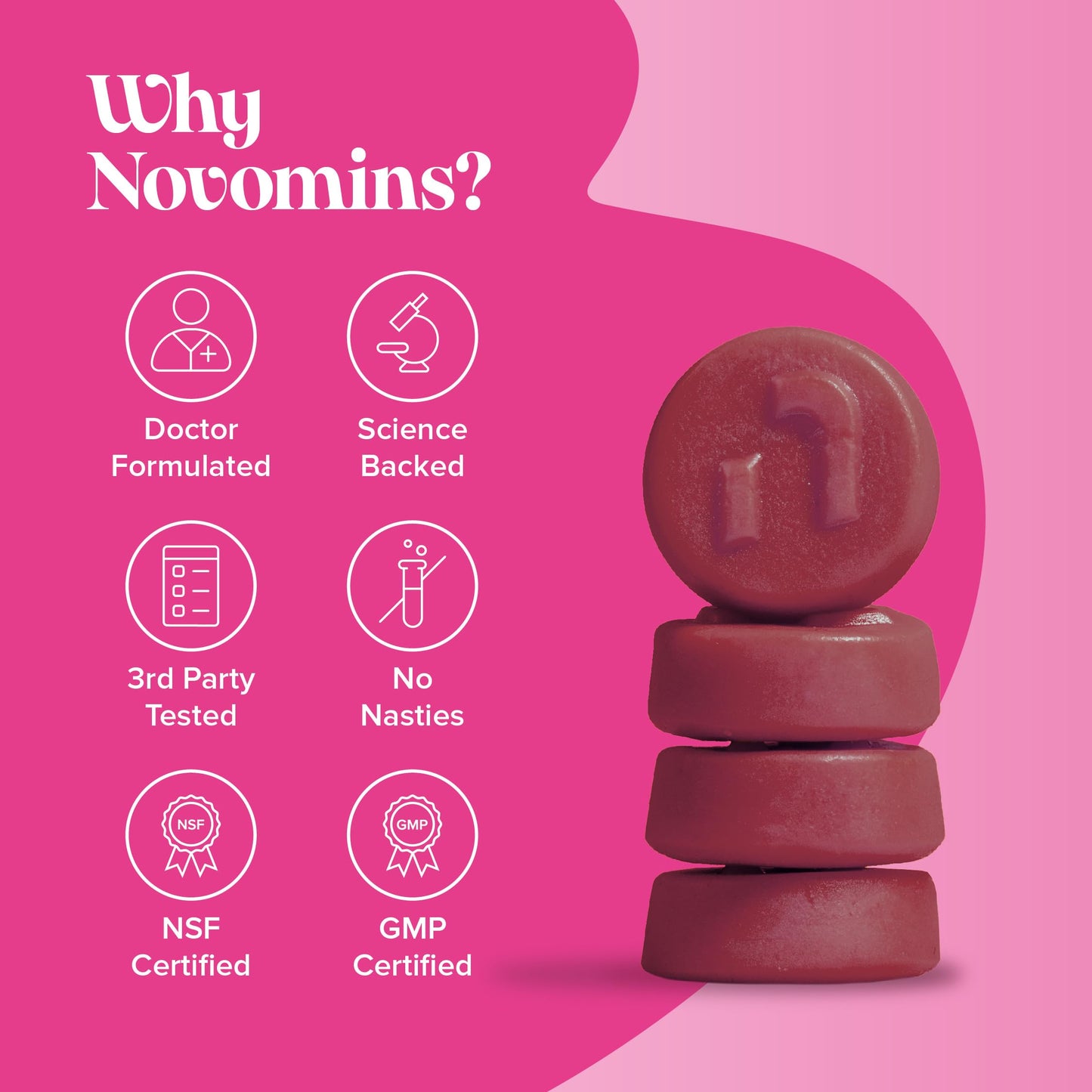novomins Women’s Multivitamins Gummies & Minerals with Marine Collagen & Hyaluronic Acid – 23 Essential Vitamins, Minerals, Botanicals & Probiotic – Vitamin C, A, D, B, Biotin & Zinc – 60 Gummies - Novomins