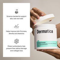 Dermatica Collagen Complex Powder, 240g – Hydrolysed Marine Collagen Peptides & Antioxidants for Radiant Skin, Healthy Hair & Strong Nail Support, 30 Servings
