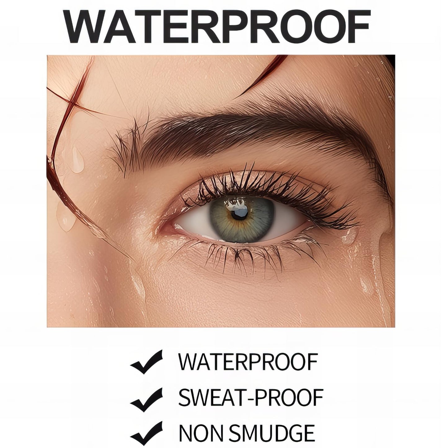 Dark Brown Mascara for Eyes, Long Lasting Thick,Quick Drying & Non-Clump, Smudge-Proof Fiber Mascara, Instant Hair Dye for Christmas, Halloween, Birthdays, Parties