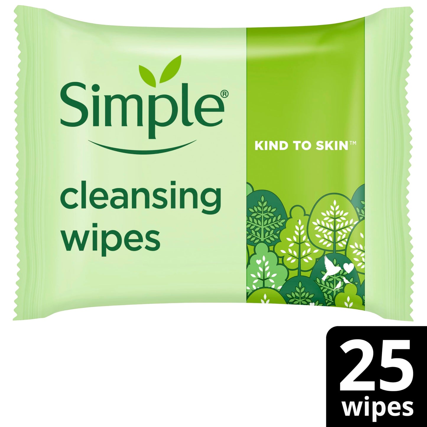 Simple Kind to Skin Bio-degradable Cleansing Wipes face wipes to remove waterproof eye make-up for sensitive skin 25 pc