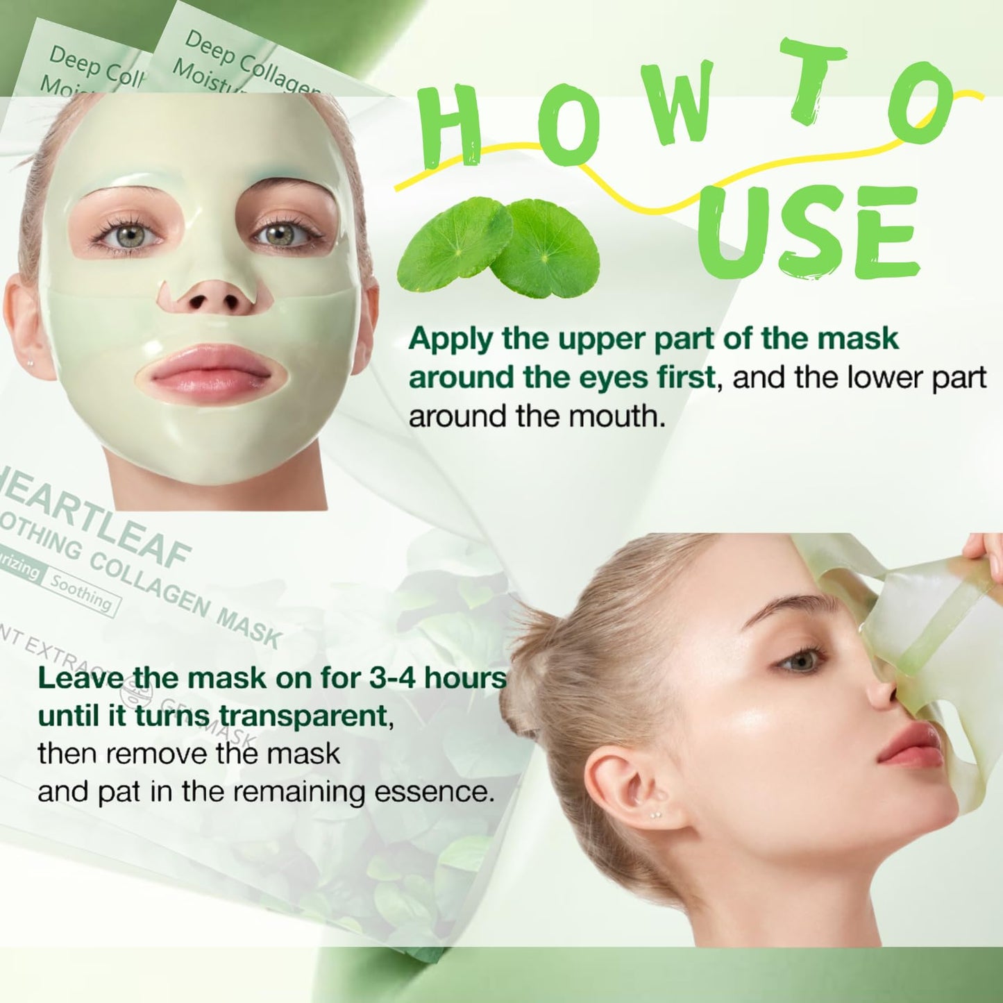 IZBEAUVO Heartleaf 70 Soothing Collagen Mask, Deep Collagen Face Mask Overnight, 5 PCS Hydration Korean Face Mask Glass Skin, Skin Care Beauty Masks for Soothing & Hydration & Anti Wrinkles for Sensitive Skin