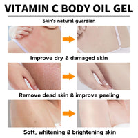 Cureluxe Vitamin C Essential Oils for Skin - Vitamin C Body Gel Oil - Brightening & Firiming Body Oil for Women - Deeply Nourishing Body Gel for Dry Skin - Body & Face Oil 200ml