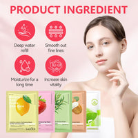 DOOCECIY 16 PCS Face Masks Skincare Set, Hydrating and Soothing Sheet Face Mask for Women Girls for All Skin Types