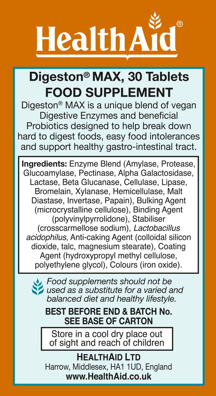 HealthAid Digeston Max Tablets, 30-Count