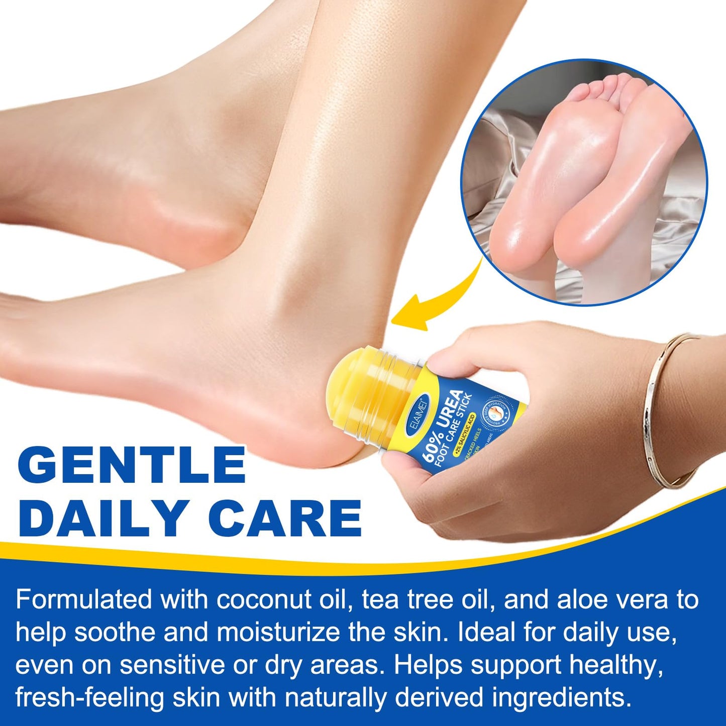 Generic Urea Foot Cream with Salicylic Acid – Heel Stick for Cracked Feet, Repairs Dry Rough Heels Fast, Intensive Moisturizer for Dead Skin, Hydrating Heel Balm with Urea for Smooth -Looking Feet