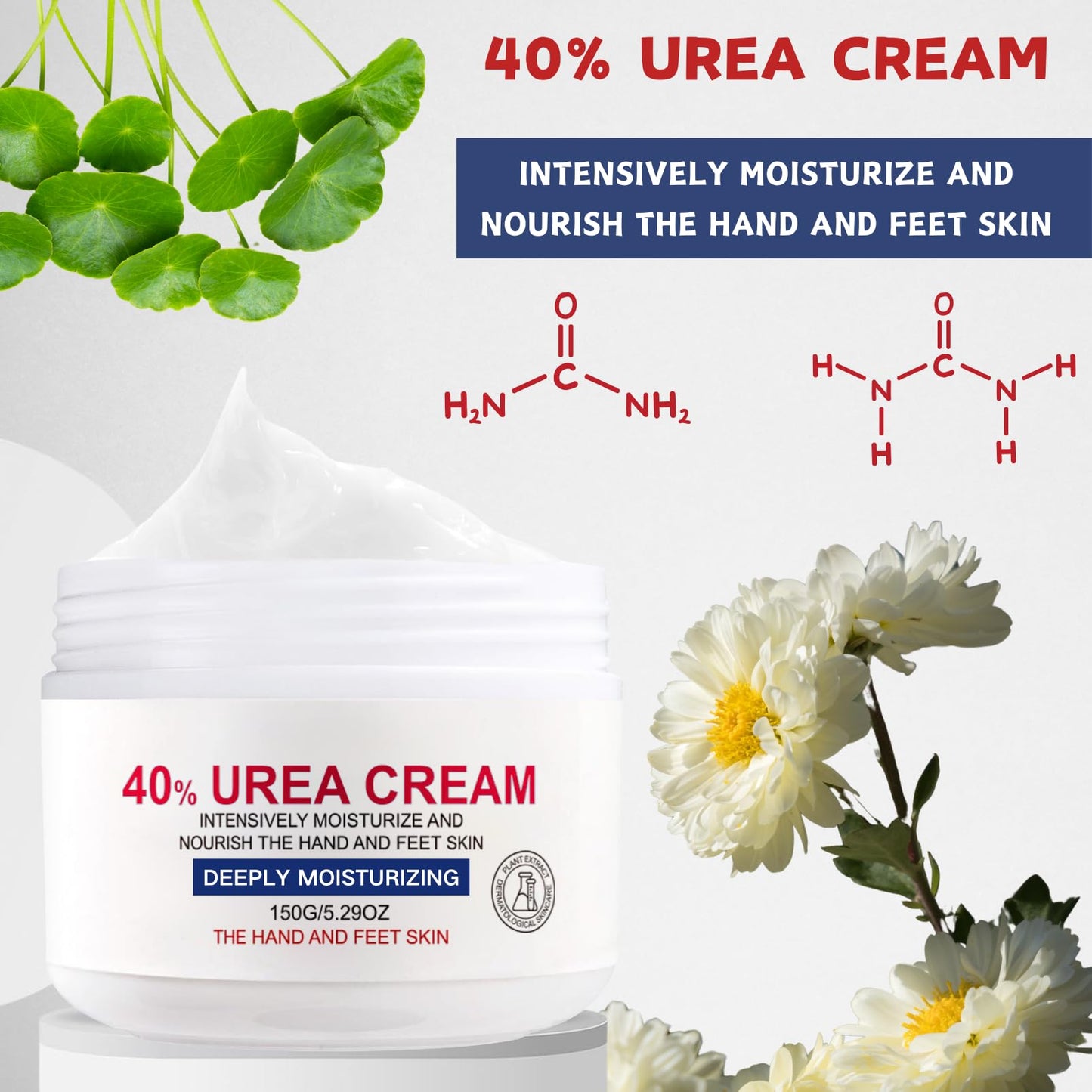 ISBEAUSOLS 40% Urea Cream, Urea Foot Cream for Cracked Heels And Dry Skin, Foot Care for Deeply Moisturizing & Nourishing, Urea Cream Softens Hand & Foot Skin, Foot Moisturiser for Women & Men, 150g