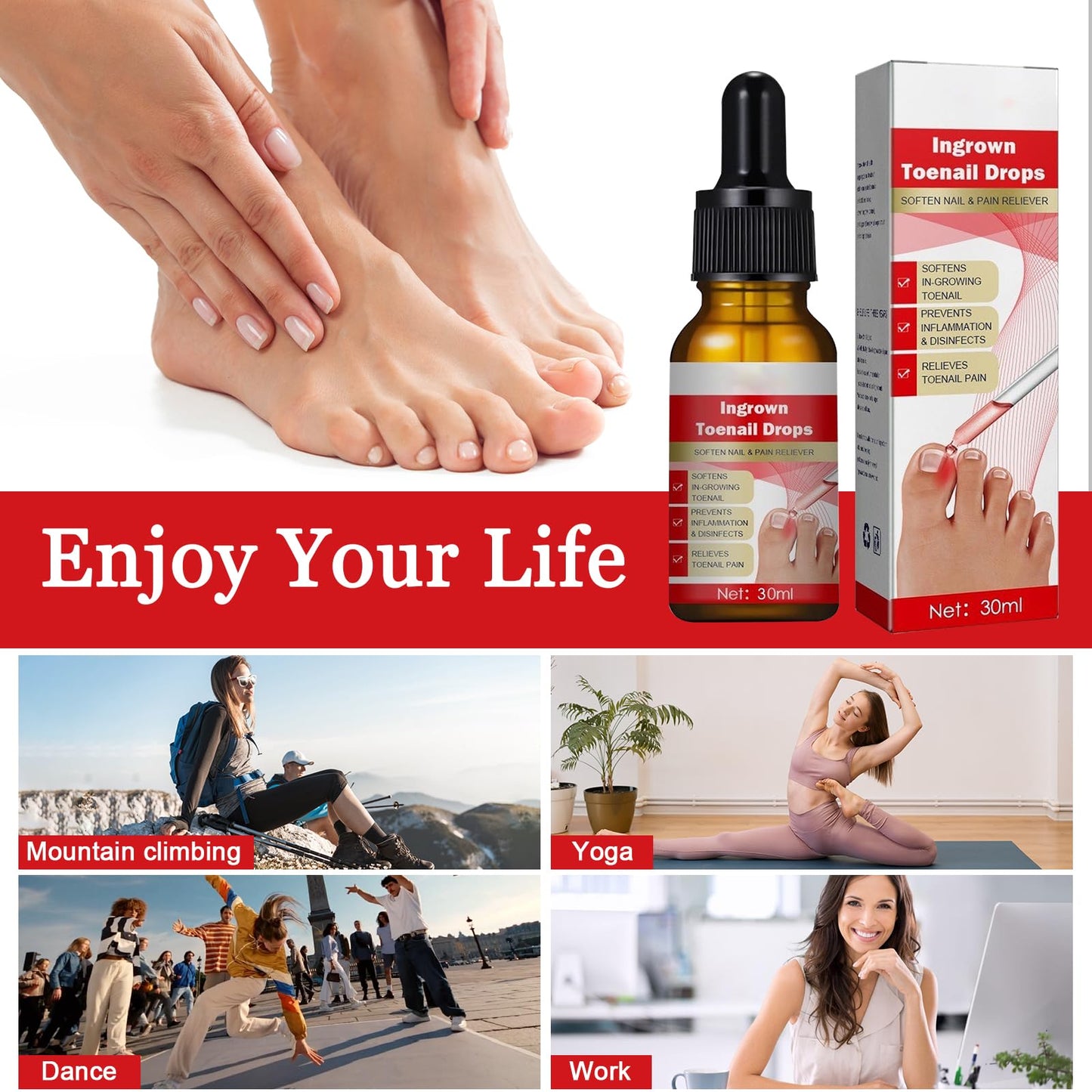 Ingrown Toenail Treatment Drop, Cuticle Care Oils for Ingrown Toenails, Trimming Toenail Softening Drops, Natural Ingrown Toenail Correction, Fungal Nail Treatment, Nail Growth Treatment, 30ml