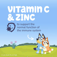 Natures Aid Bluey Kids Immune Support Gummies - Vitamin C, Zinc and Elderberry to Support Immunity and Immune System - Mixed Berry, No Added Sugar, Vegan, Gluten Free - 30 Gummys for Children Ages 3-12