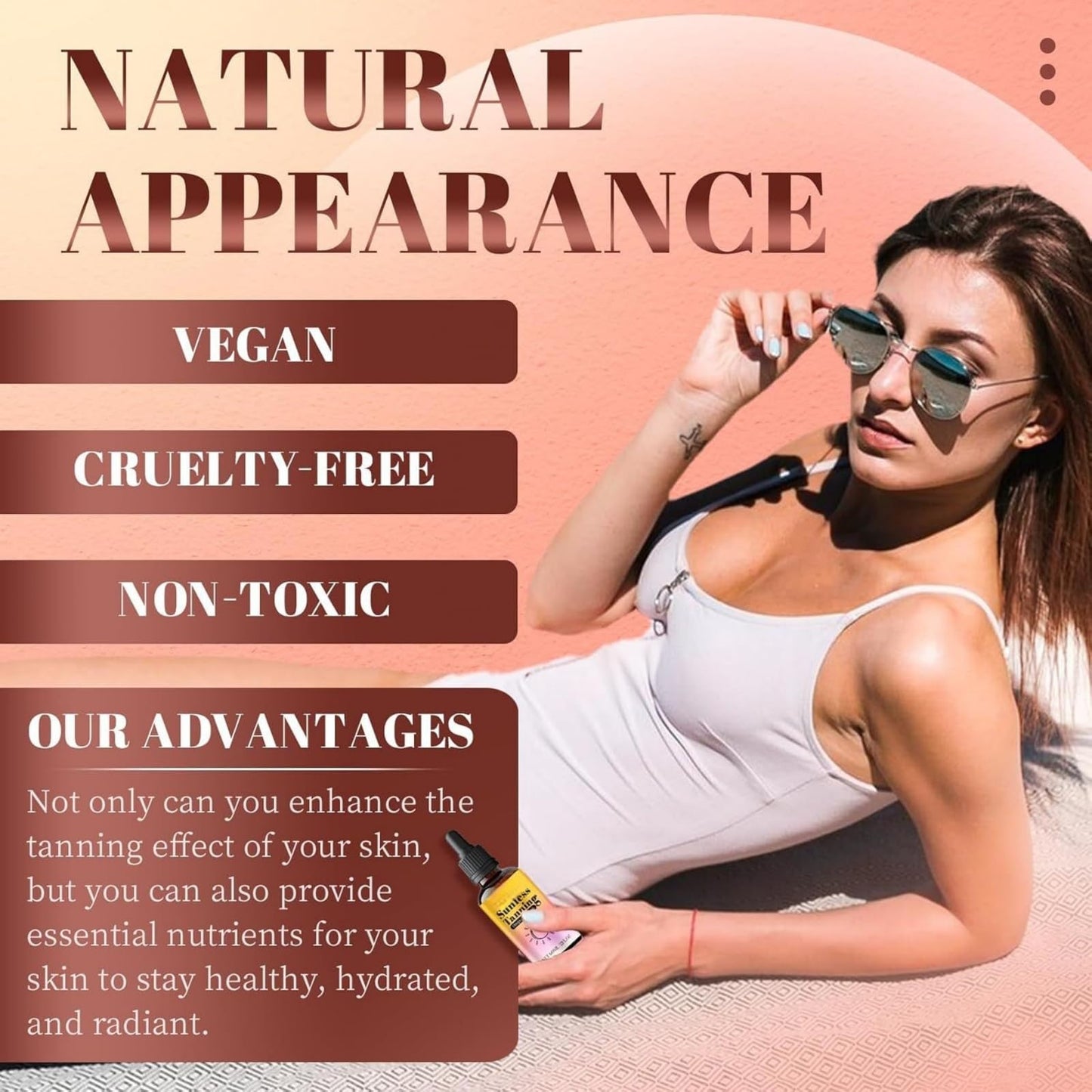 Sunless Tanning Drops To/drink,Tanning Oil Drops,Drin/kable Tanni/ng Dro/ps,Sunless Bronzing Dro/ps,Tani/ng Drop,Natural Skin Tone,Enhances Natural Tan,Nourishing and Moisturizing Bronzing Tanner
